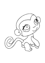 coloriage pet shop singe